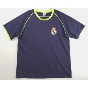 FC Real Madrid T-Shirt Mens Large Blue Soccer Fusball Crew Neck Short Sleeve